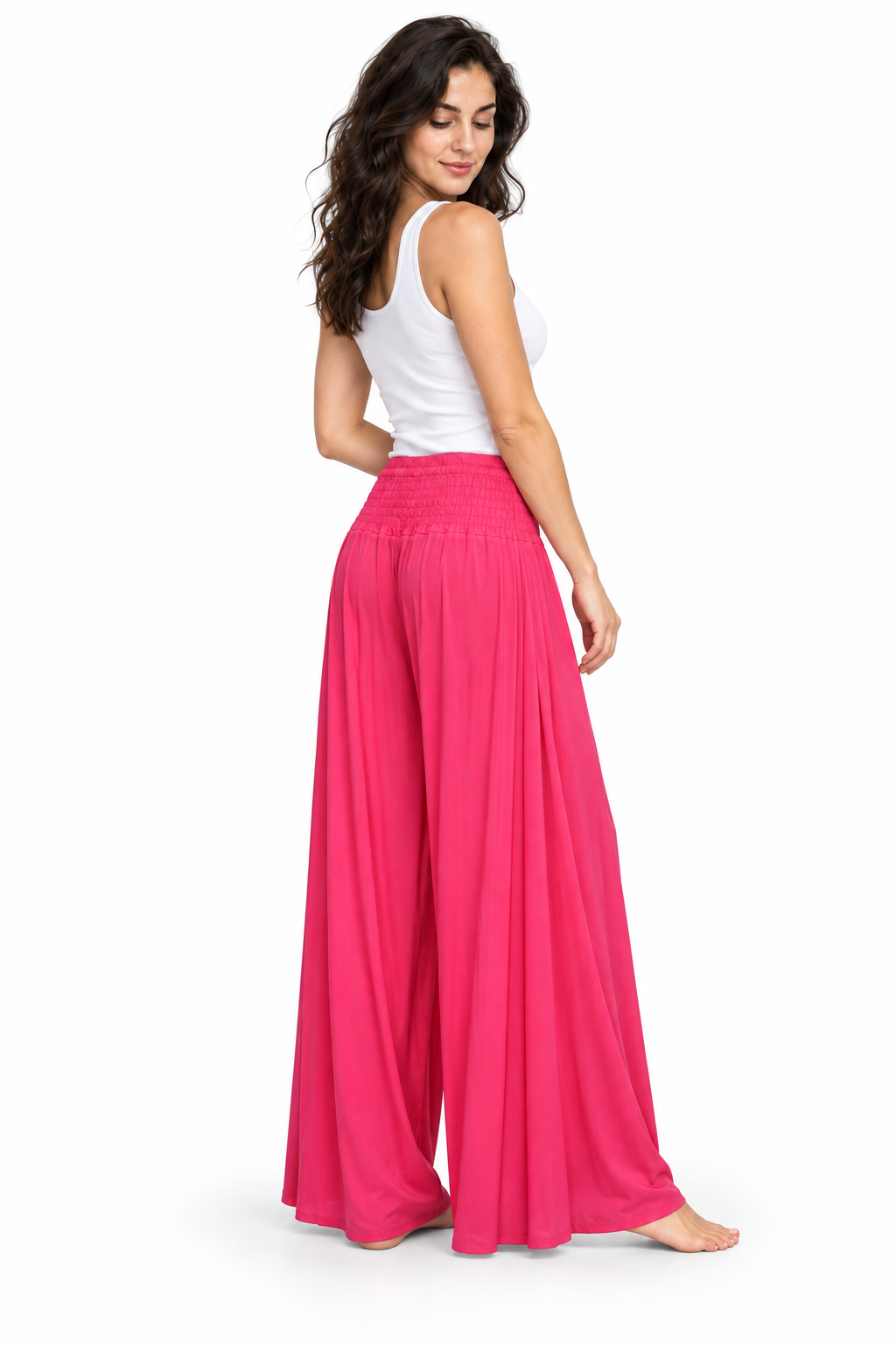 Fuchsia Pleated Palazzo – product view 3