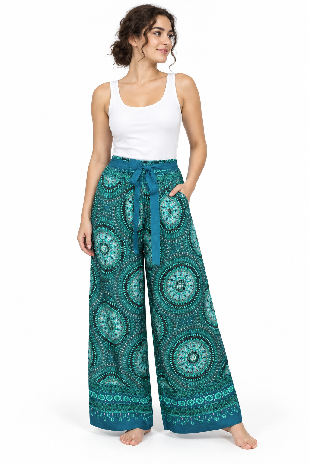 Green Circle Print Palazzo – product view 2