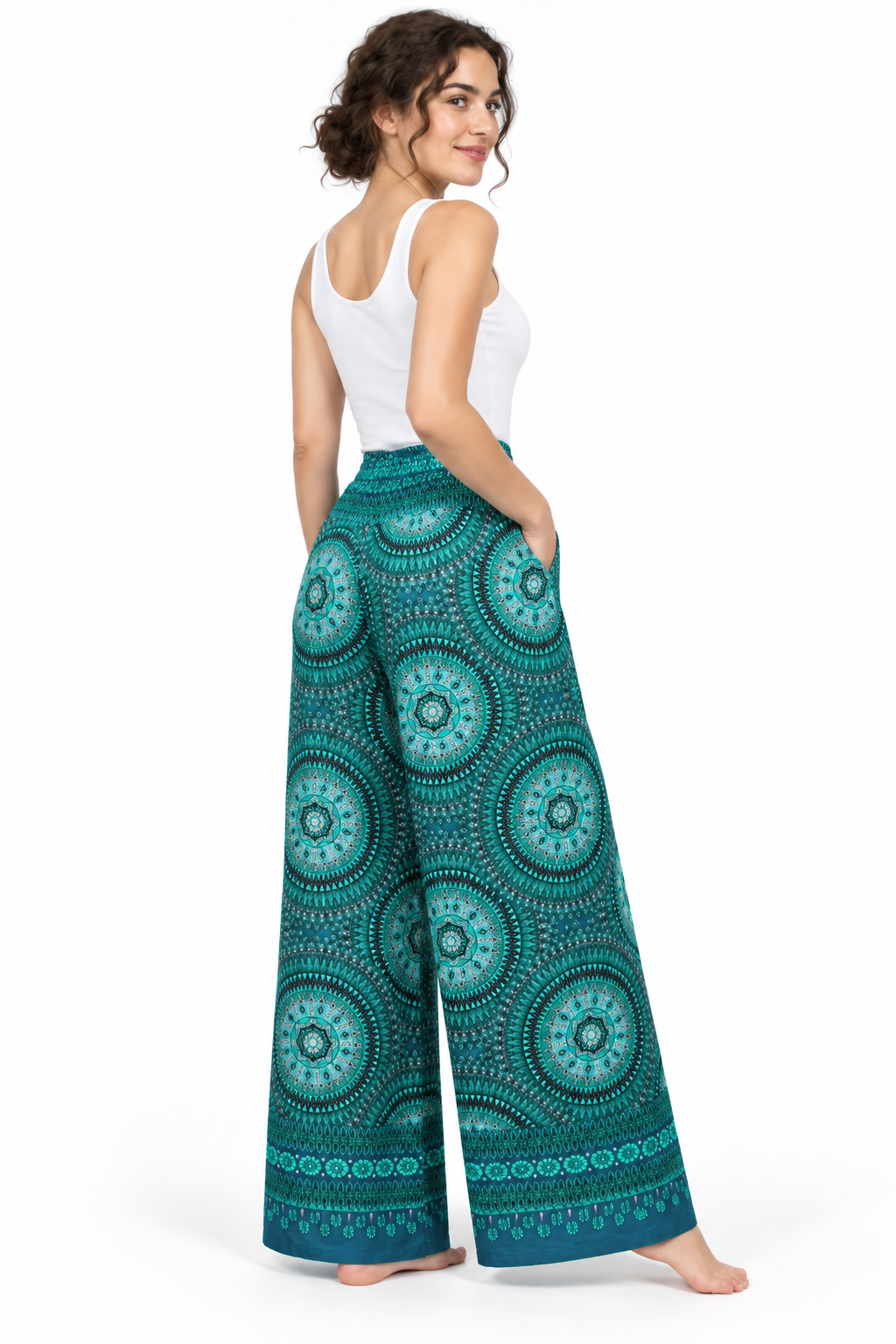 Green Circle Print Palazzo – product view 3