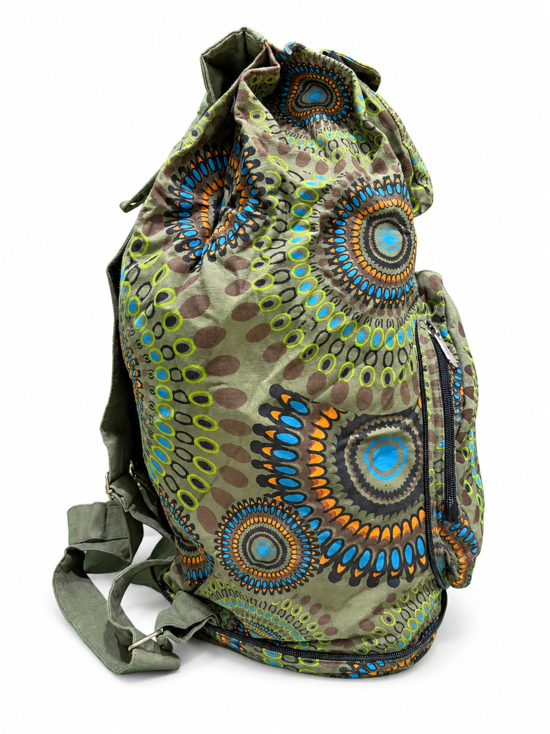 Green Mandala Backpack – side view