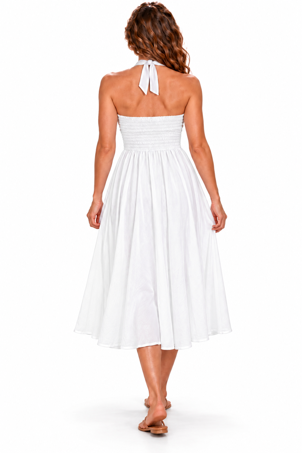 Coco Rayon Neckholder-Kleid und Rock - Weiß