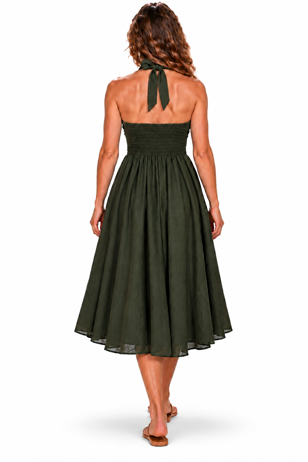 Coco Rayon Halter Dress and Skirt - Olive Green