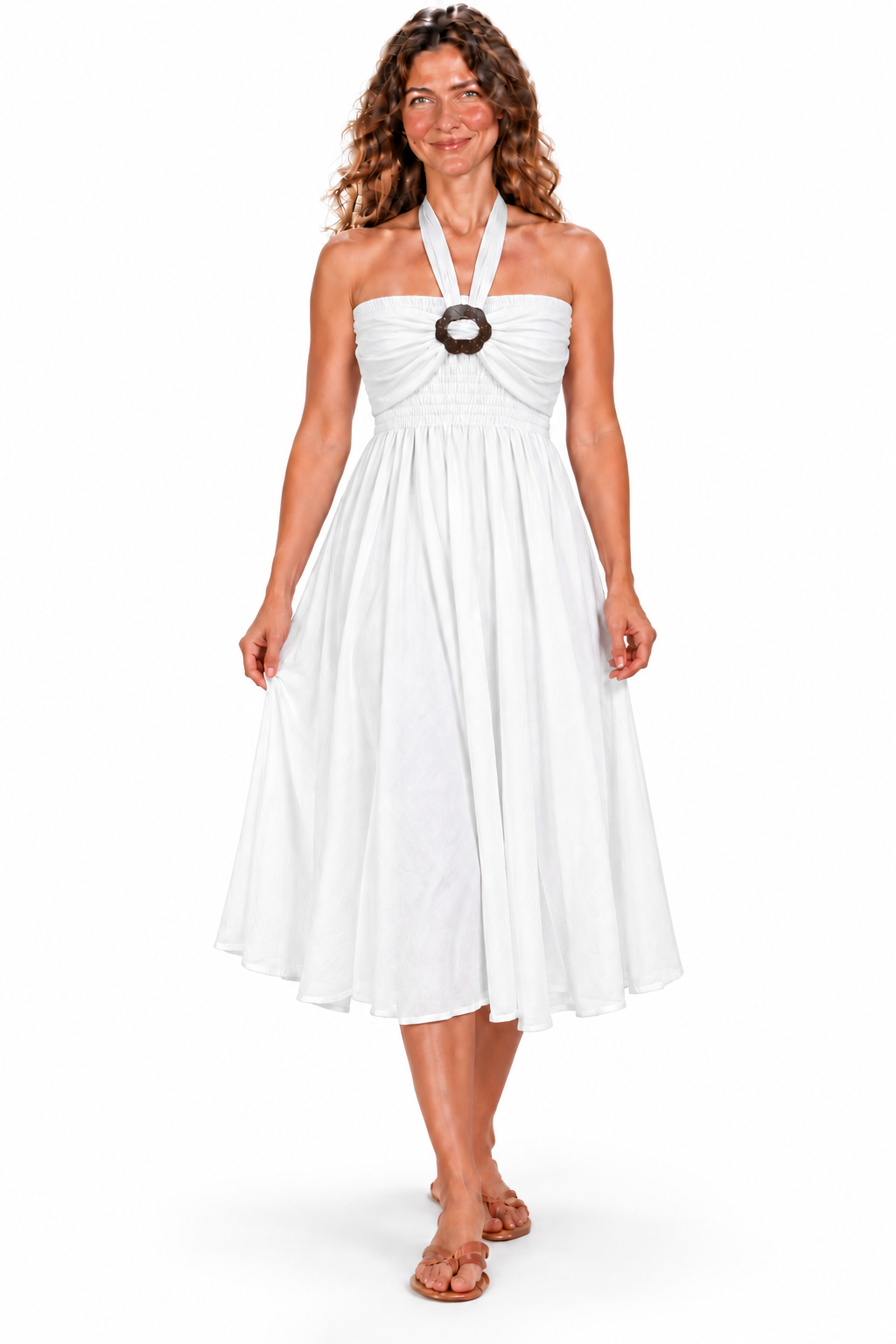 Coco Rayon Neckholder-Kleid und Rock - Weiß