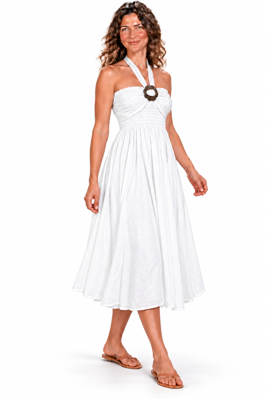 Coco Rayon Neckholder-Kleid und Rock - Weiß