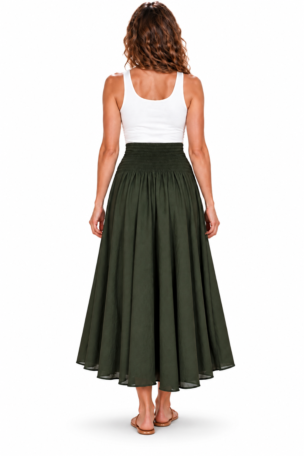 Coco Rayon Halter Dress and Skirt - Olive Green