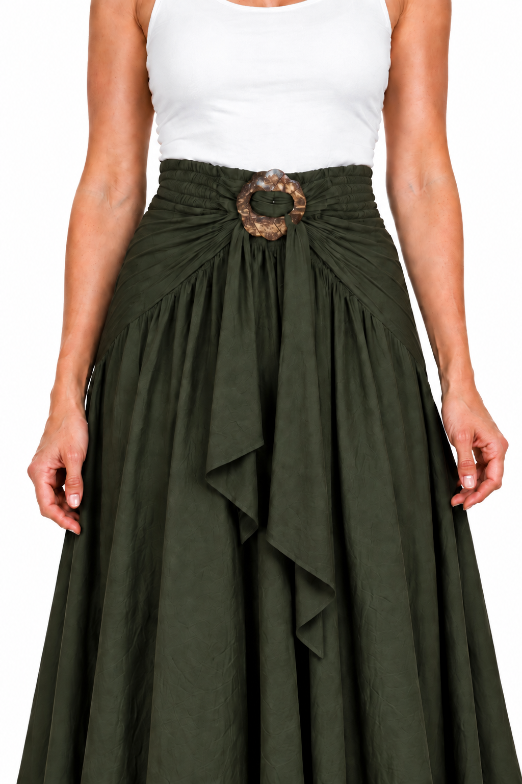 Coco Rayon Halter Dress and Skirt - Olive Green