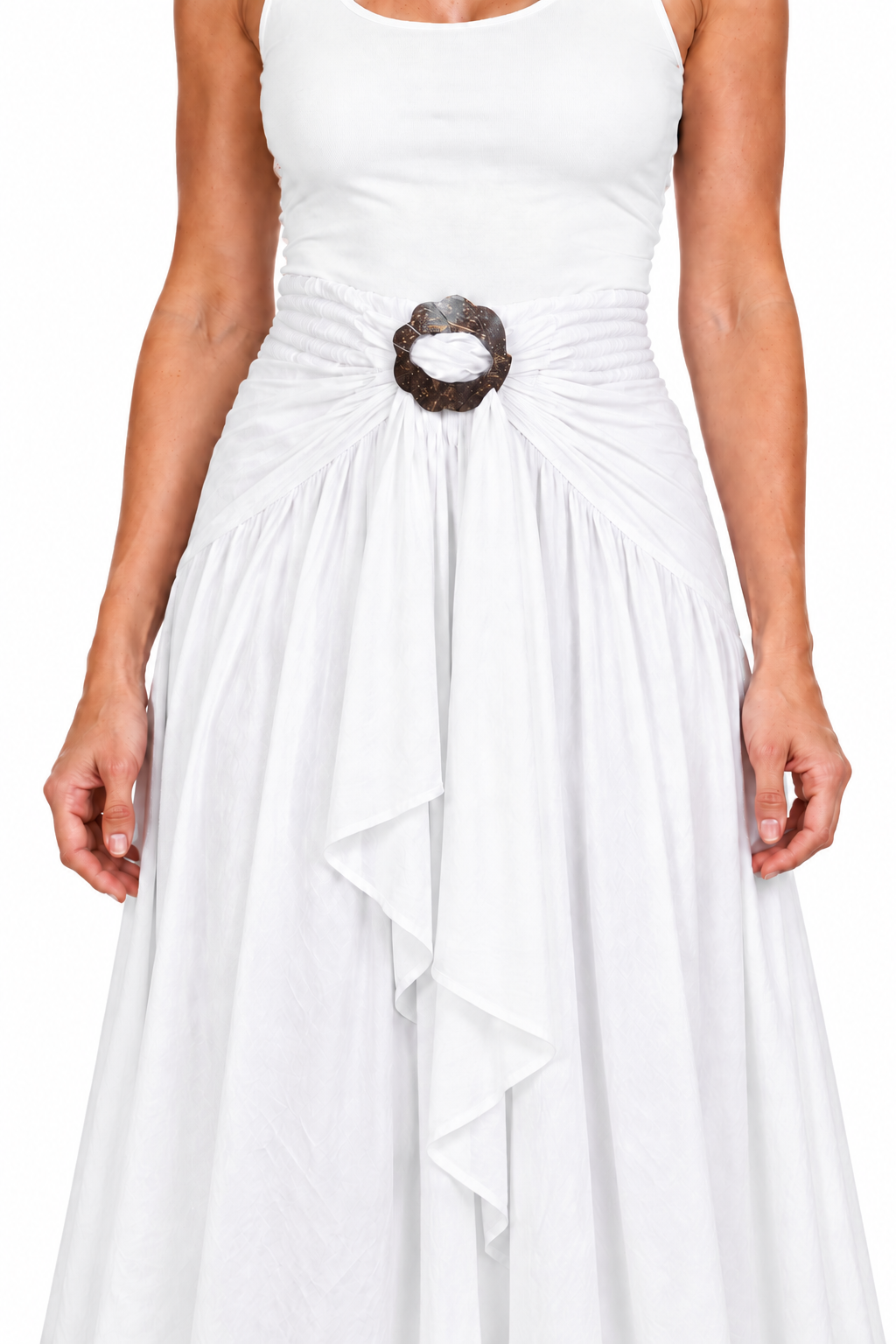 Coco Rayon Neckholder-Kleid und Rock - Weiß