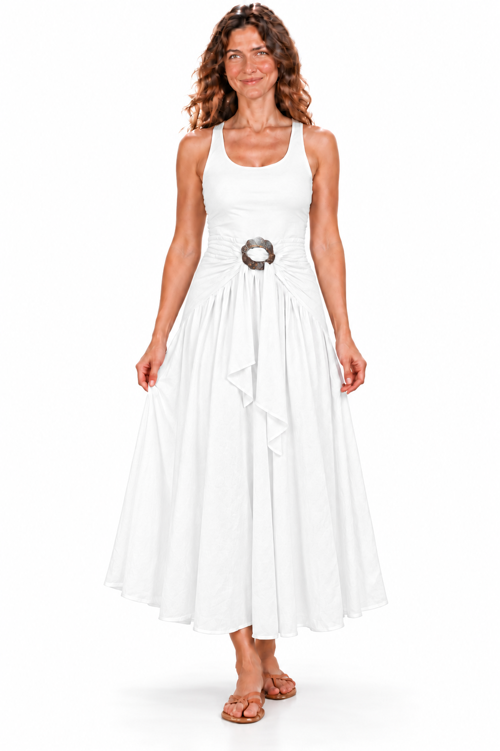 Coco Rayon Neckholder-Kleid und Rock - Weiß