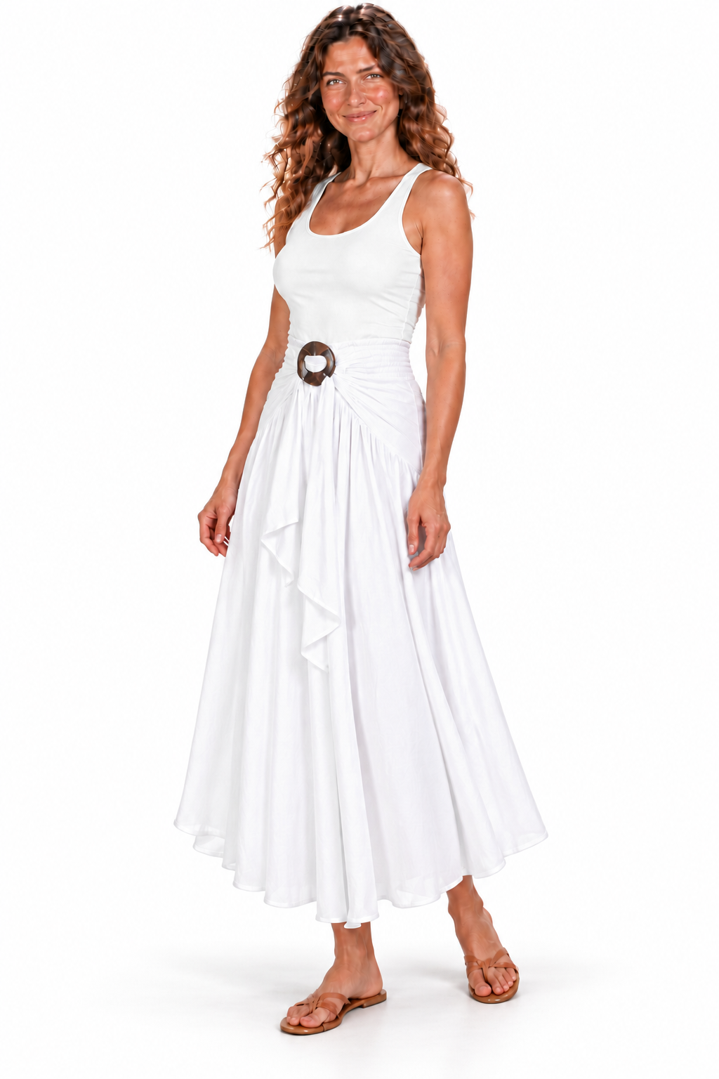 Coco Rayon Neckholder-Kleid und Rock - Weiß