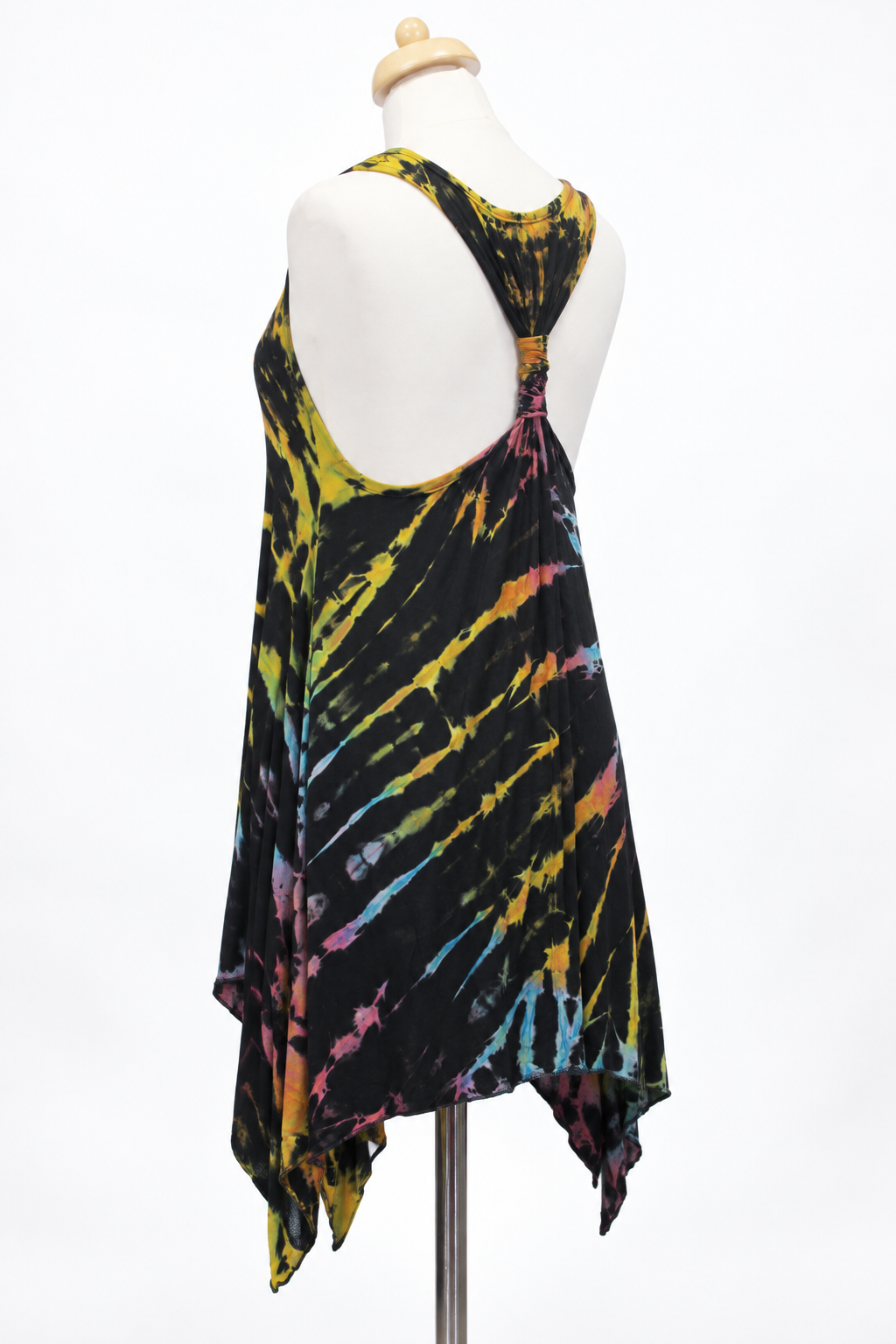 Handkerchief Dress - Black Multicolour Tie Dye – catalogue view 3