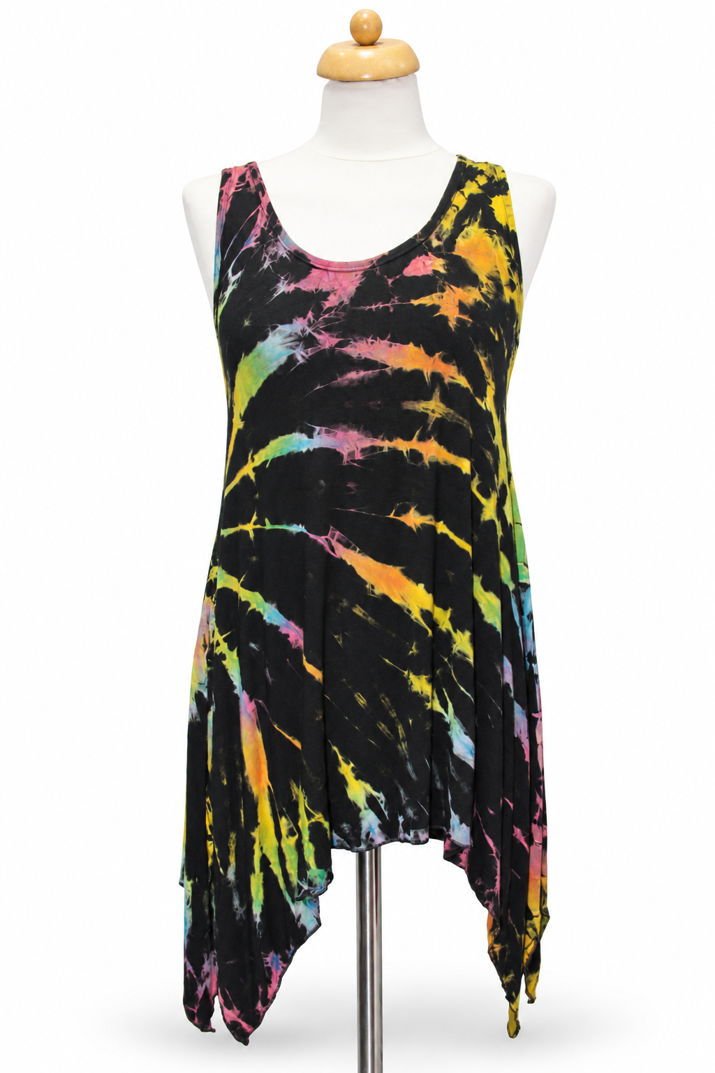 Handkerchief Dress - Black Multicolour Tie Dye – catalogue view 5