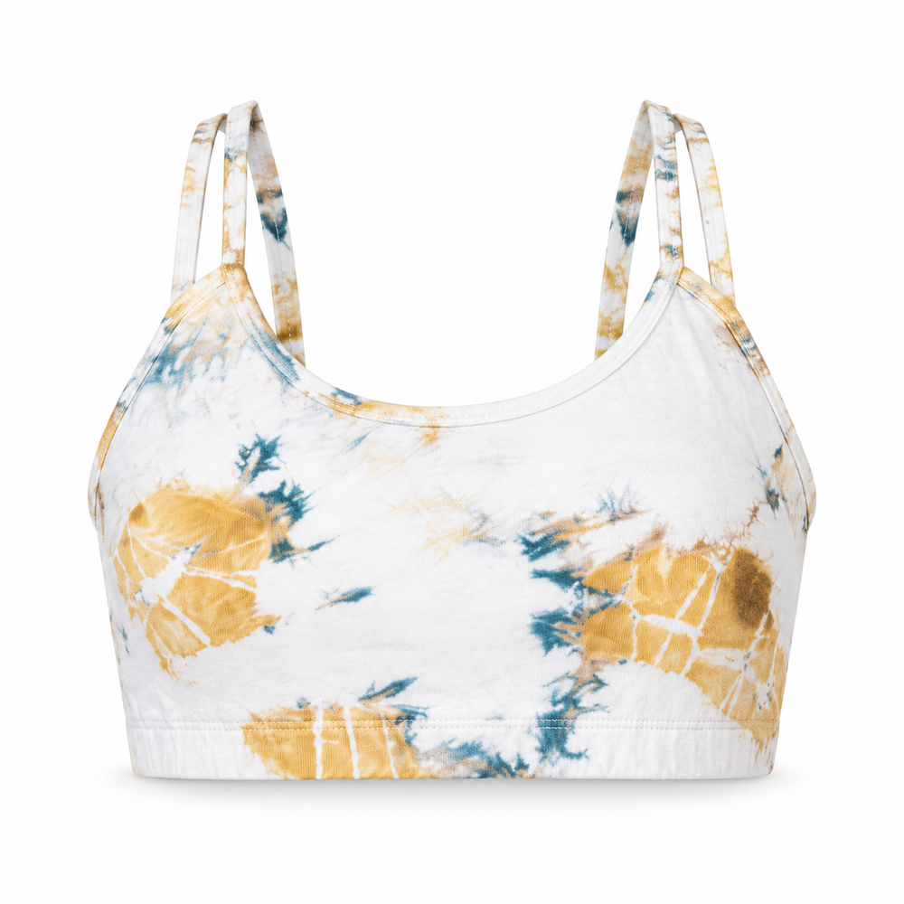 Haven Star Cotton Top-Bra with Star Back Design - ghost mannequin product image on white background