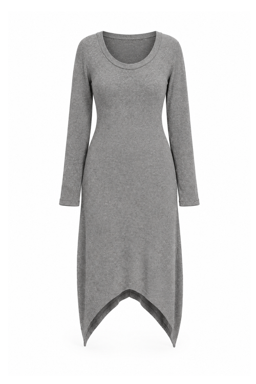 Indian Wool Long Dress with Cut Patterns