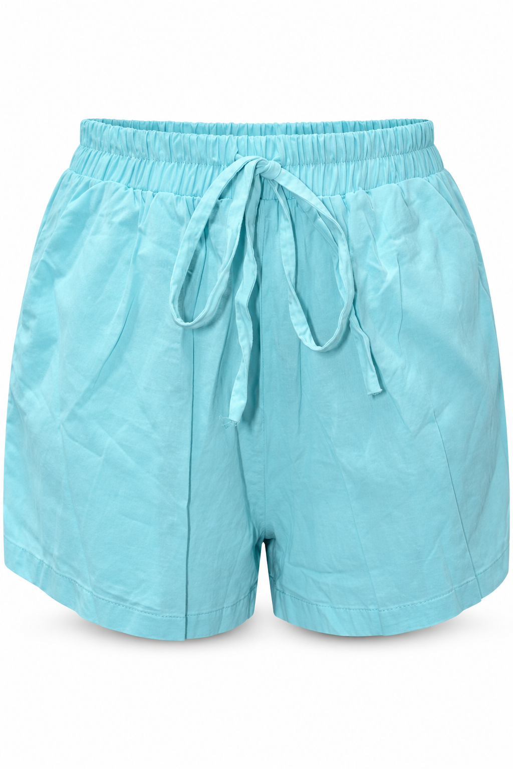 Light Aqua Drawstring Shorts – construction detail
