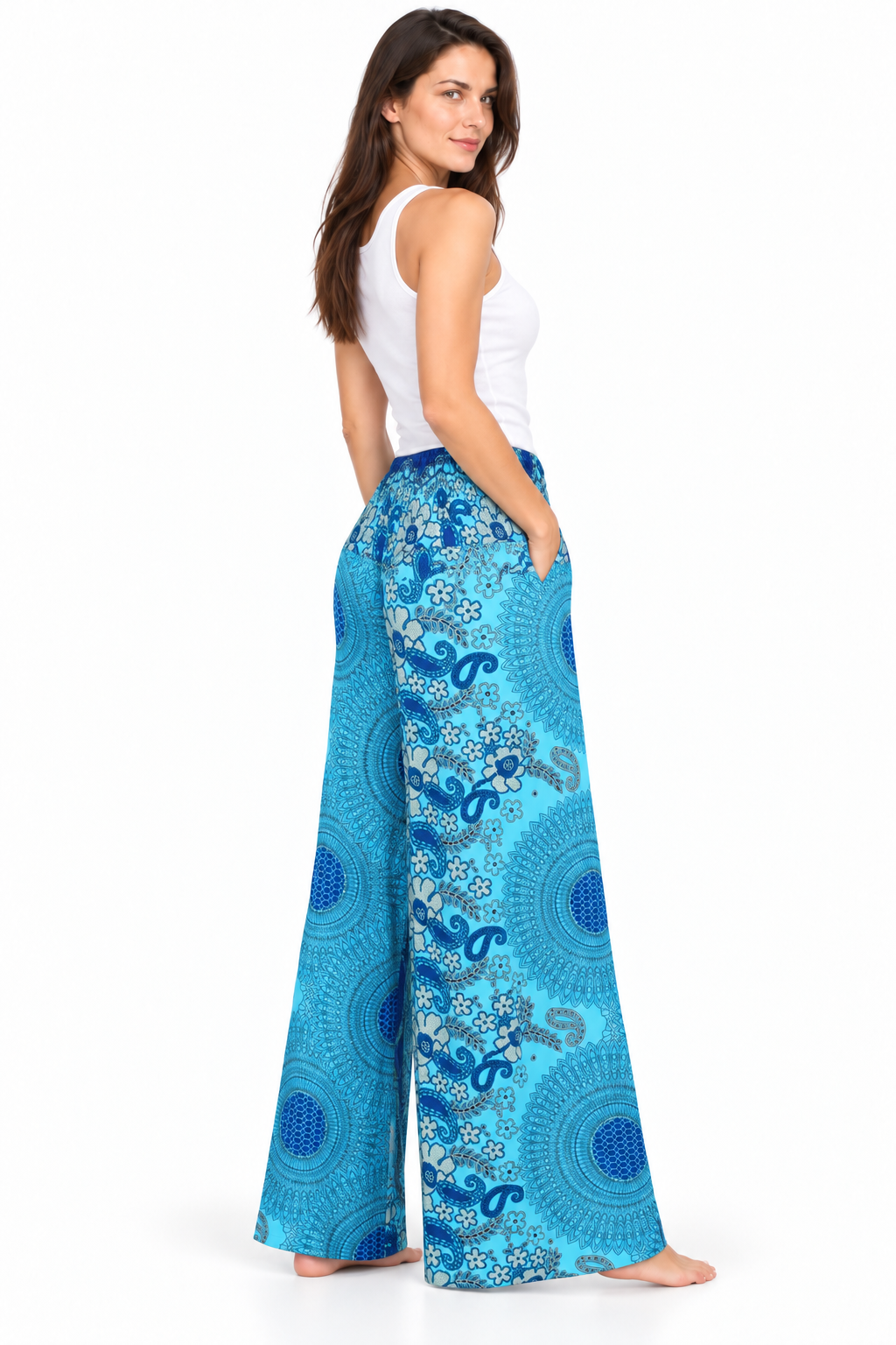 Light Blue Floral Palazzo – product view 3