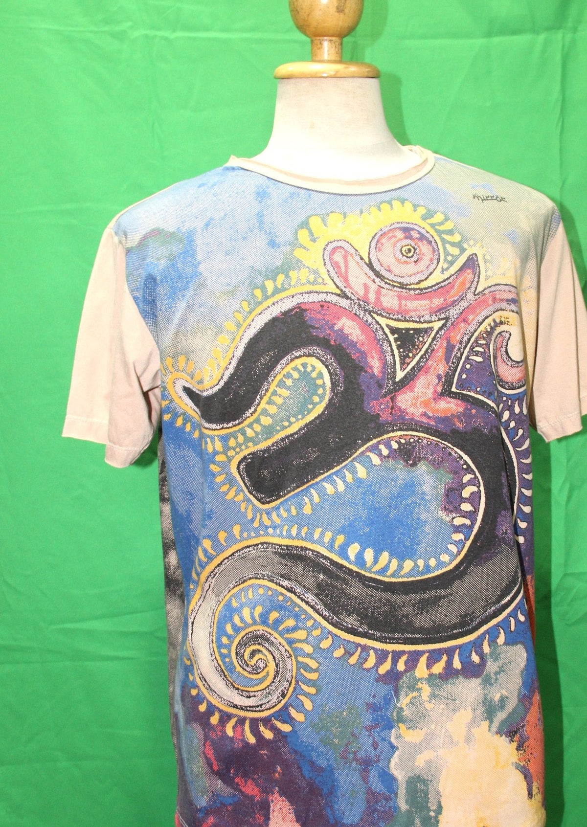 Light Brown Om in Holi Print from Thailand — original product view