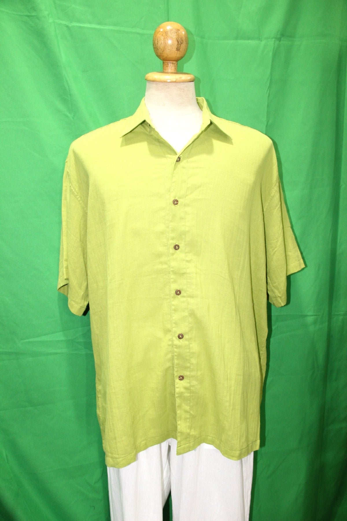 Lime Green soft baby cotton from Thailand — garment detail