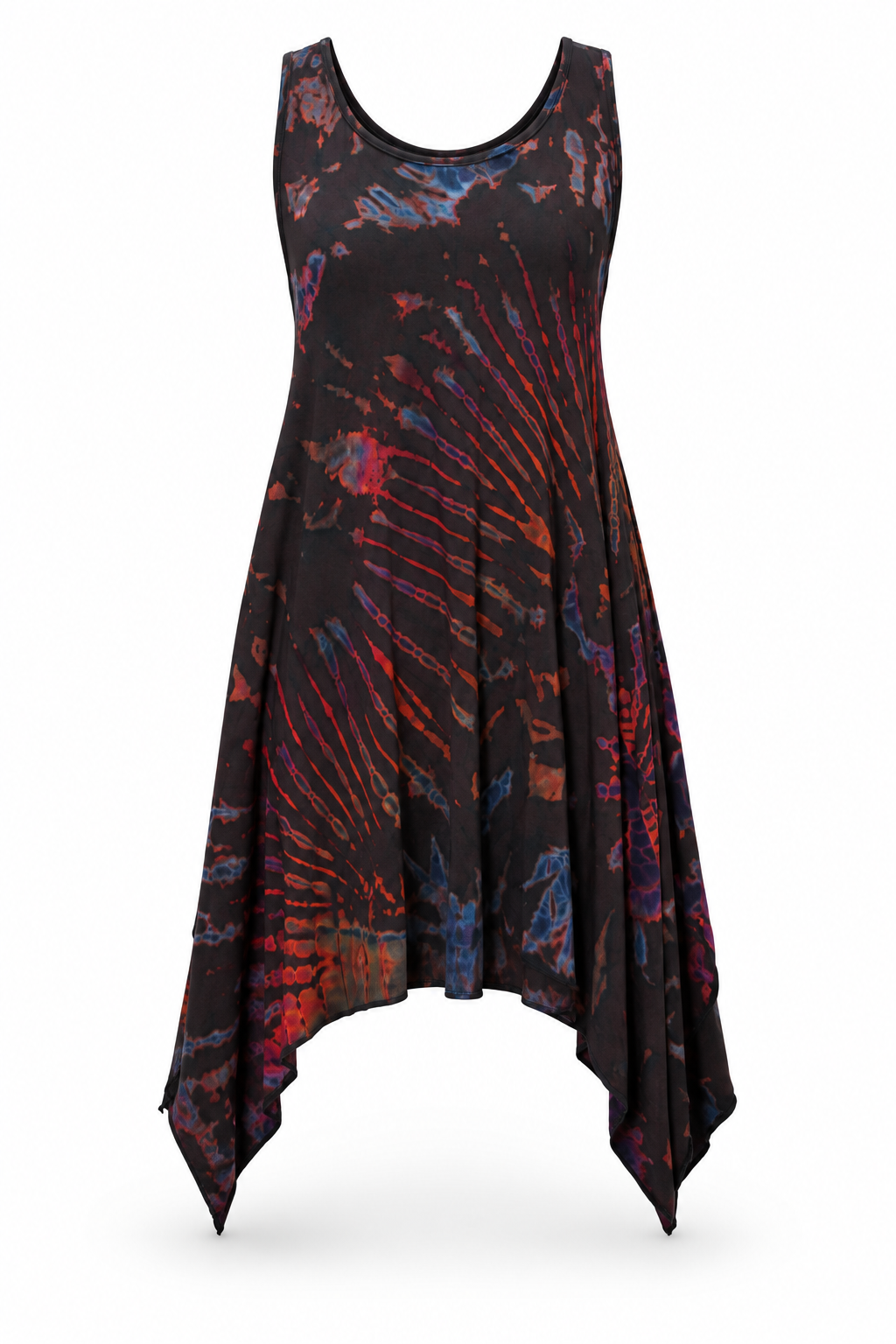 Long Dress - Black Red Abstract Pattern – catalogue view 1