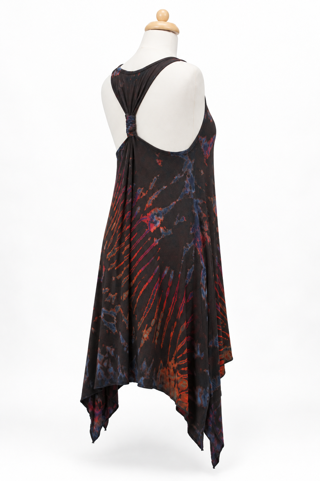 Long Dress - Black Red Abstract Pattern – catalogue view 3
