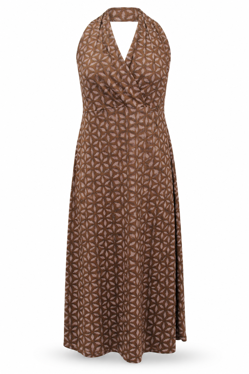 Long Dress - Brown Geometric Pattern – catalogue view 1