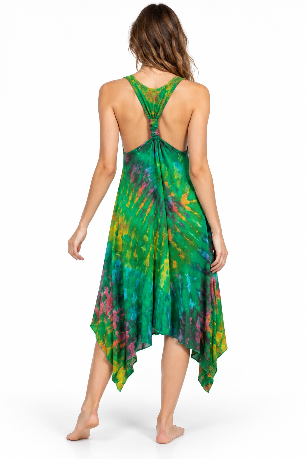 Long Dress - Green Multicolour Abstract Pattern – catalogue view 4
