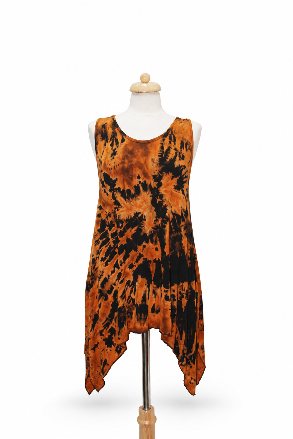 Long Dress - Orange Black Abstract Pattern – catalogue view 5