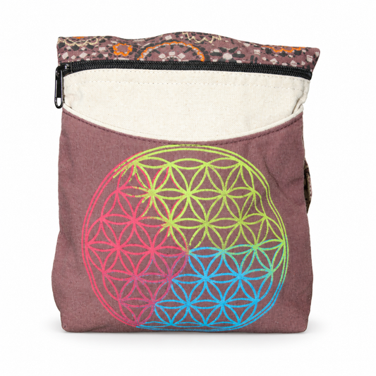 Mauve Rainbow Flower of Life Crossbody Bag – view 2