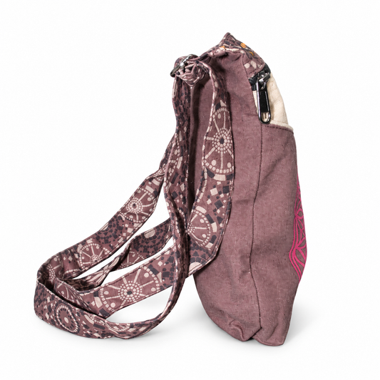 Mauve Rainbow Flower of Life Crossbody Bag – view 3