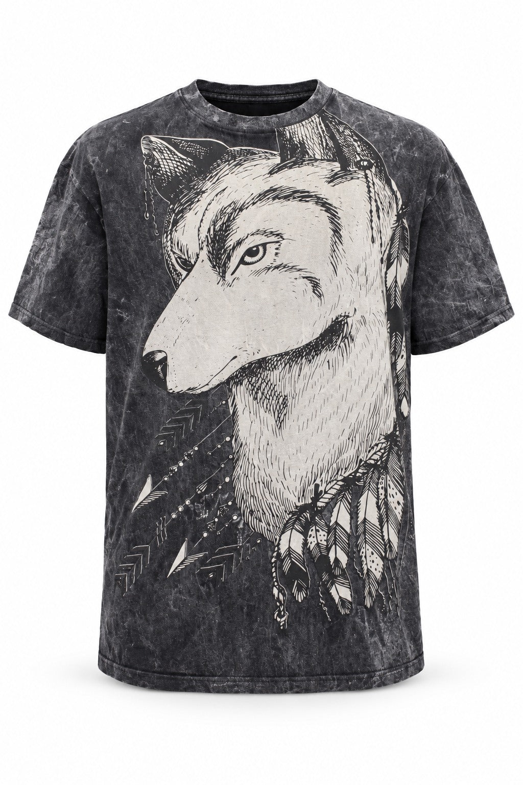 Tribal Wolf — ghost mannequin front view