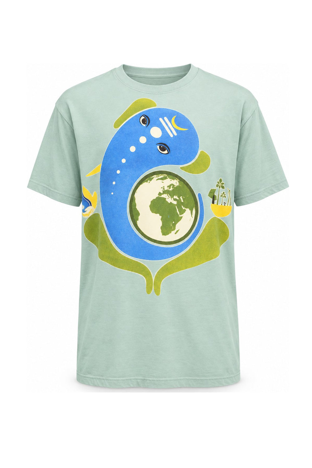 Ganesha on Earth - Blue Print — ghost mannequin front view