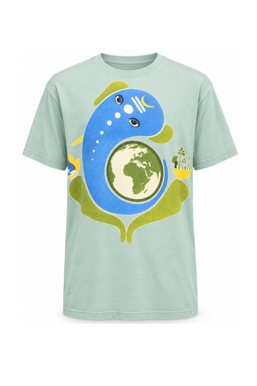 Ganesha on Earth - Blue Print — ghost mannequin front view