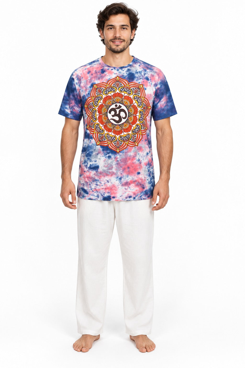 Om Mandala Tie Dye — model front view