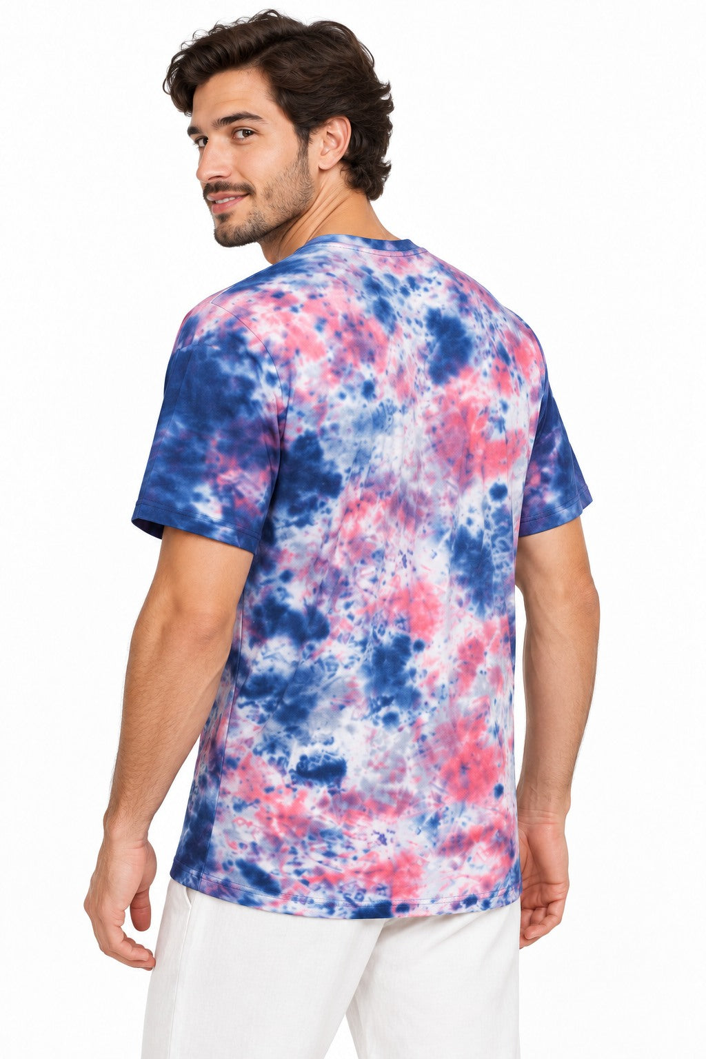Om Mandala Tie Dye — three-quarter back view