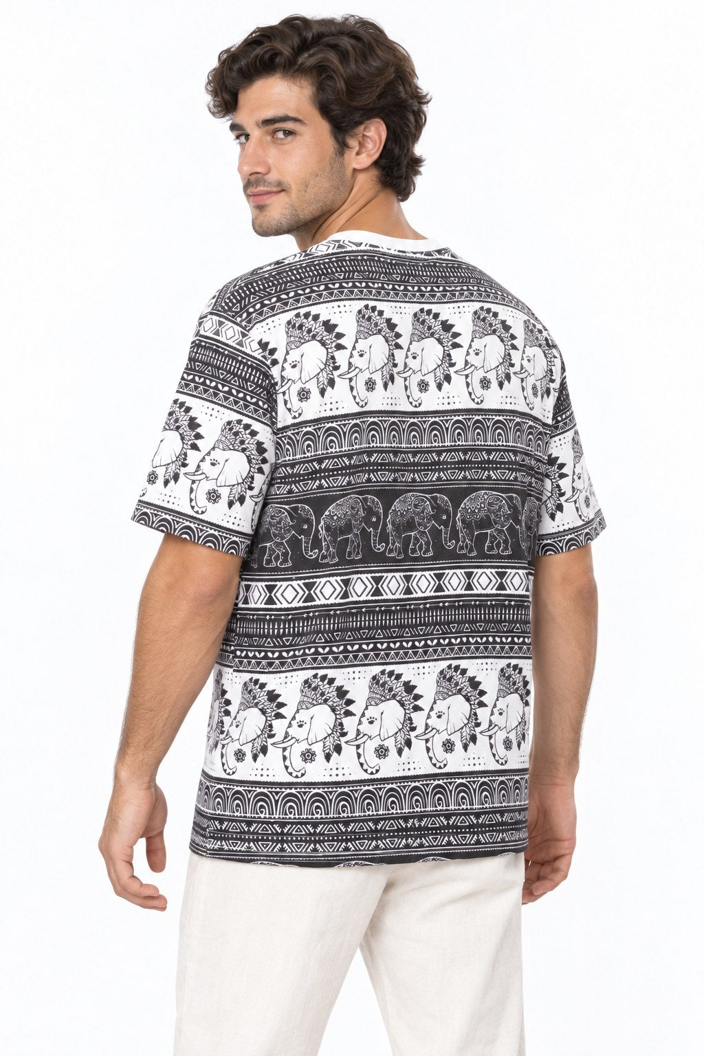 Tribal Elephants — three-quarter back view