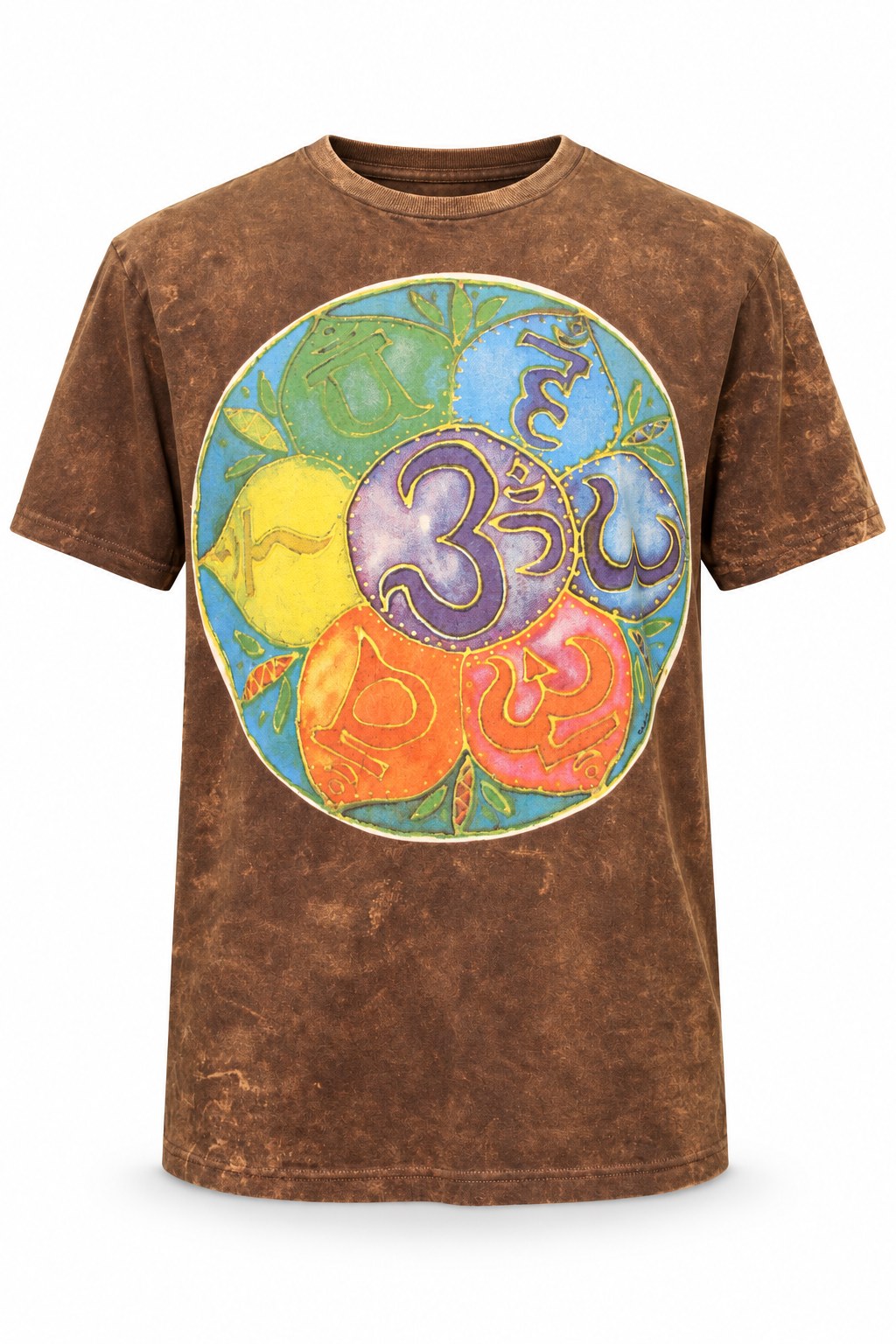 Seven Chakras Colorful Flowers — ghost mannequin front view