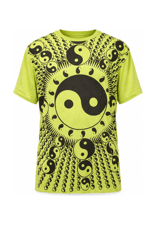 Ying Yang in Green Short Sleeves — ghost mannequin front view