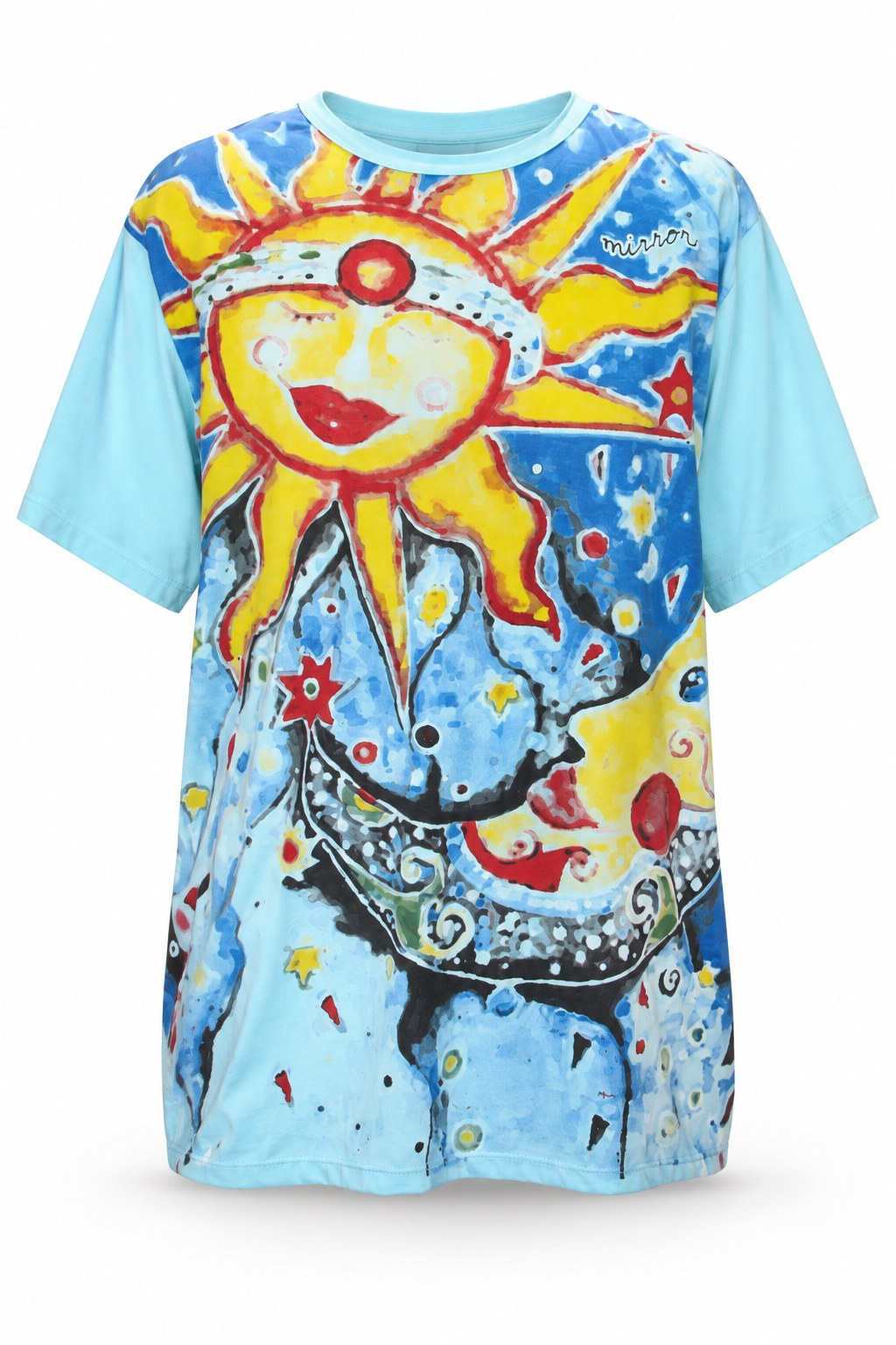 Happy Sun and Moon Tees from Thai — ghost mannequin front view