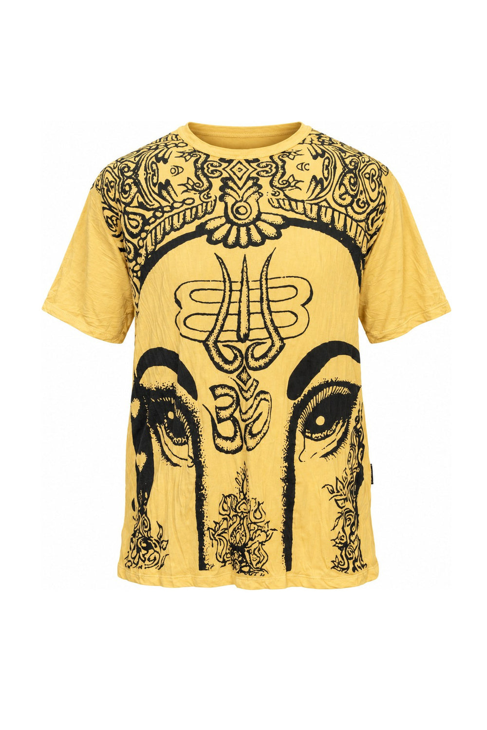 Ganesha Face on Om Short Sleeve Tees from Thailand — ghost mannequin front view