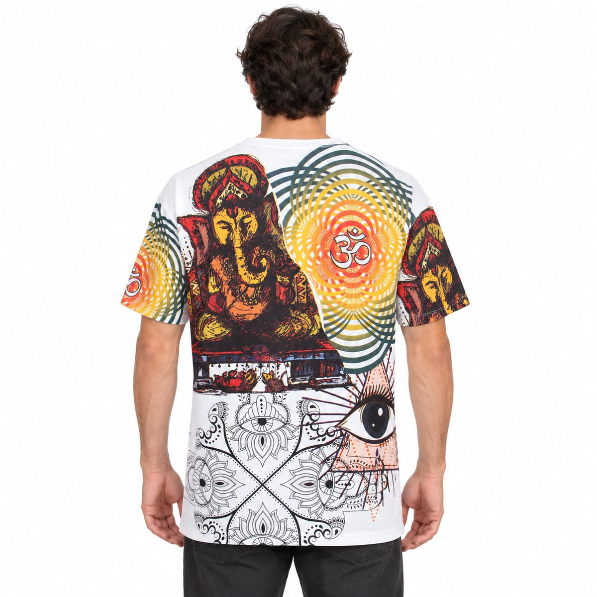 Wisdom Eyes, Mandala, Om Eye Collage from Thailand — back view