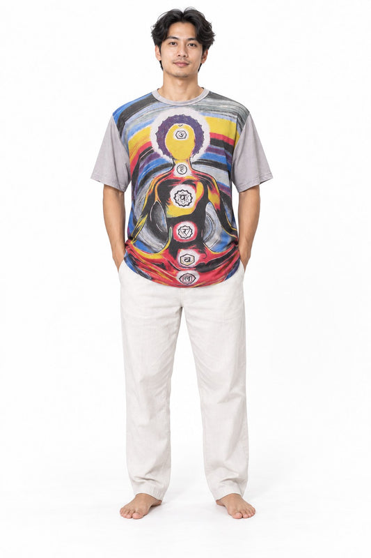Grey Seven Chakras Multicolour Concentric Circle from Thailand — model front view