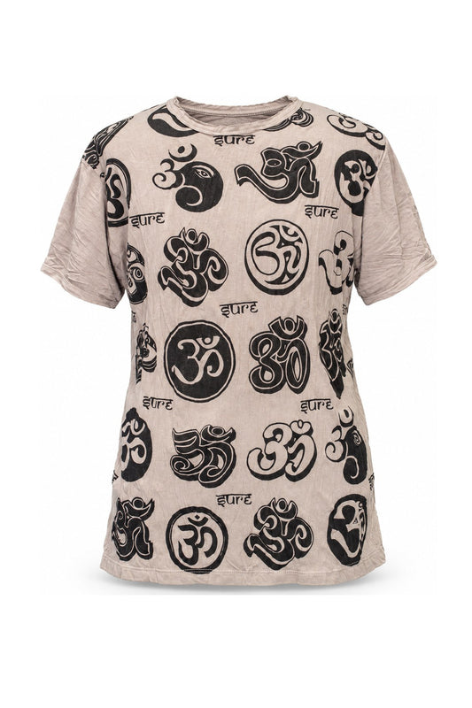 Multi Om Symbol in Brown — ghost mannequin front view