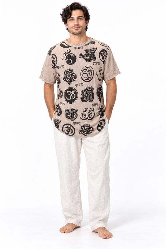Multi Om Symbol in Brown — model front view