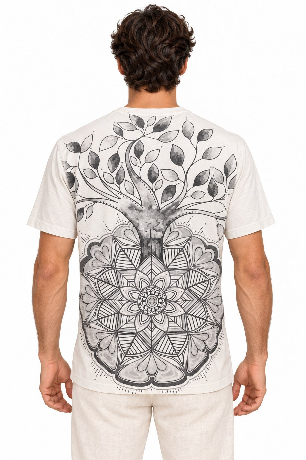 Khaki Color Mandala Tree from Thailand — back view