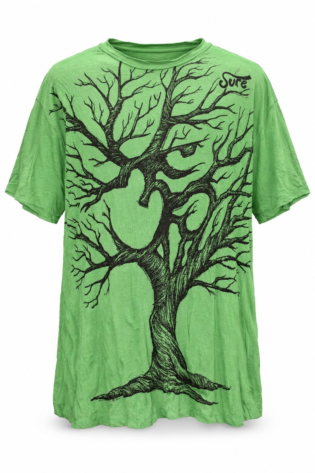 Om Tree in Green from Thailand — ghost mannequin front view