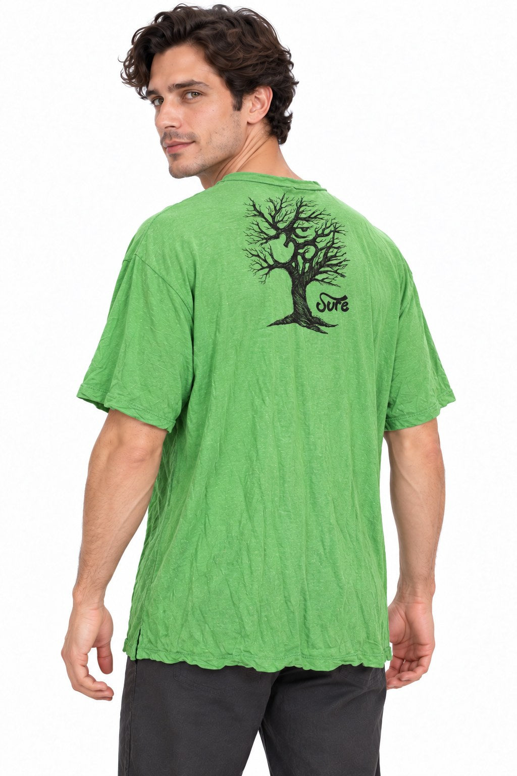 Om Tree in Green from Thailand — three-quarter back view