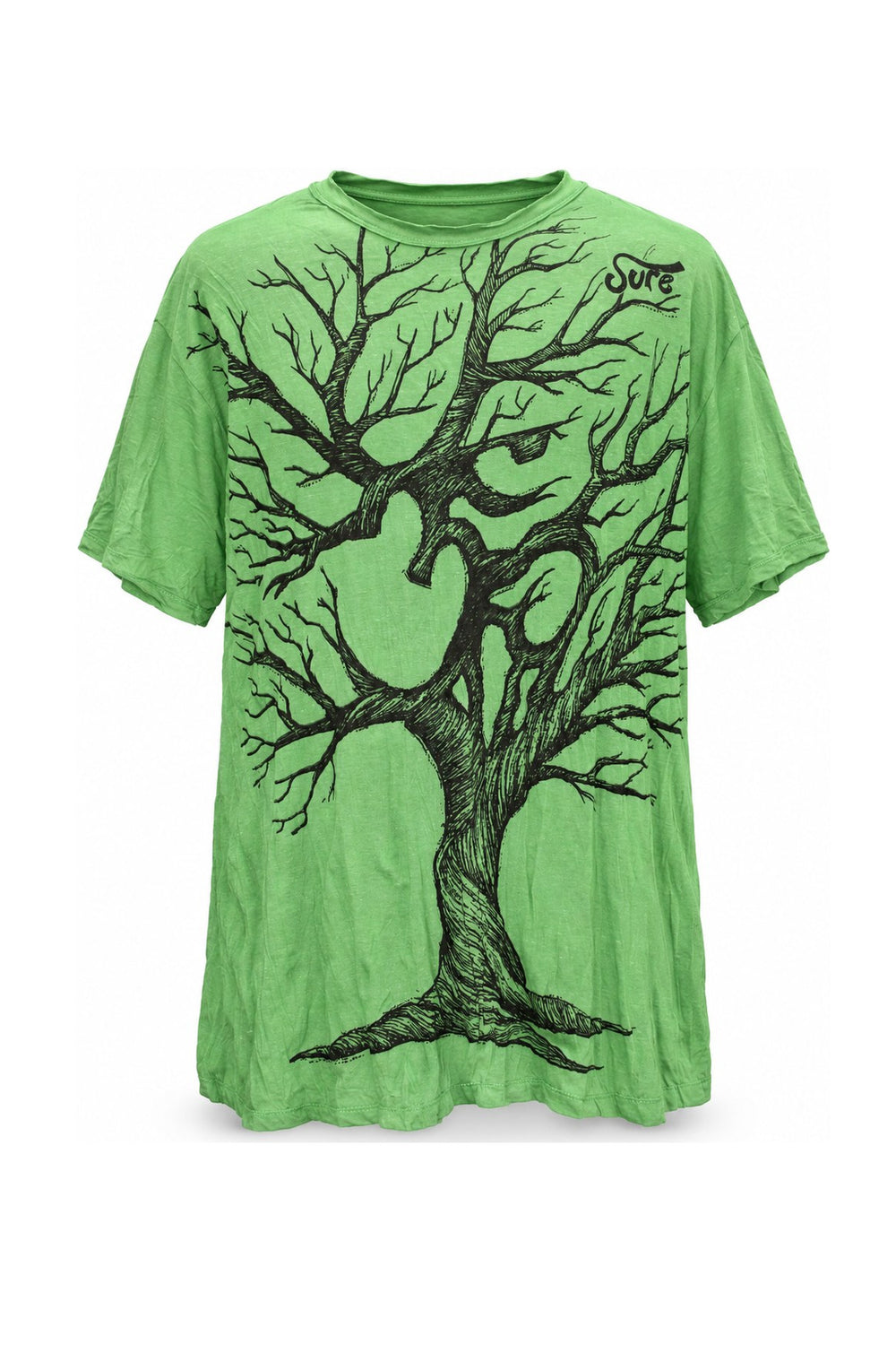 Om Tree in Green from Thailand — ghost mannequin front view