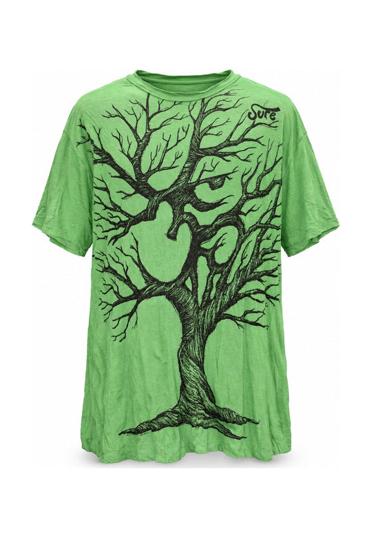 Om Tree in Green from Thailand — ghost mannequin front view