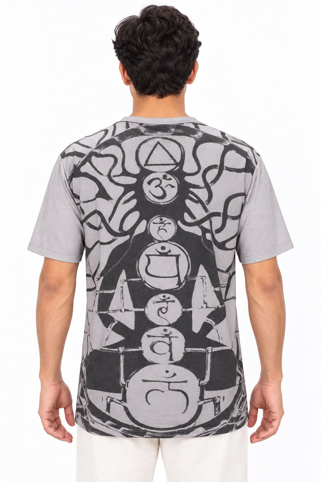 Seven Chakras in Yoga Roots Grey Multicolour — back view