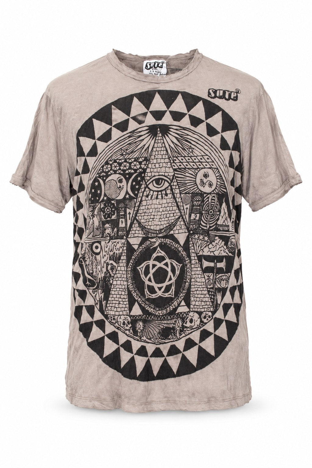Vision Taupe Mandala in Brown — ghost mannequin front view