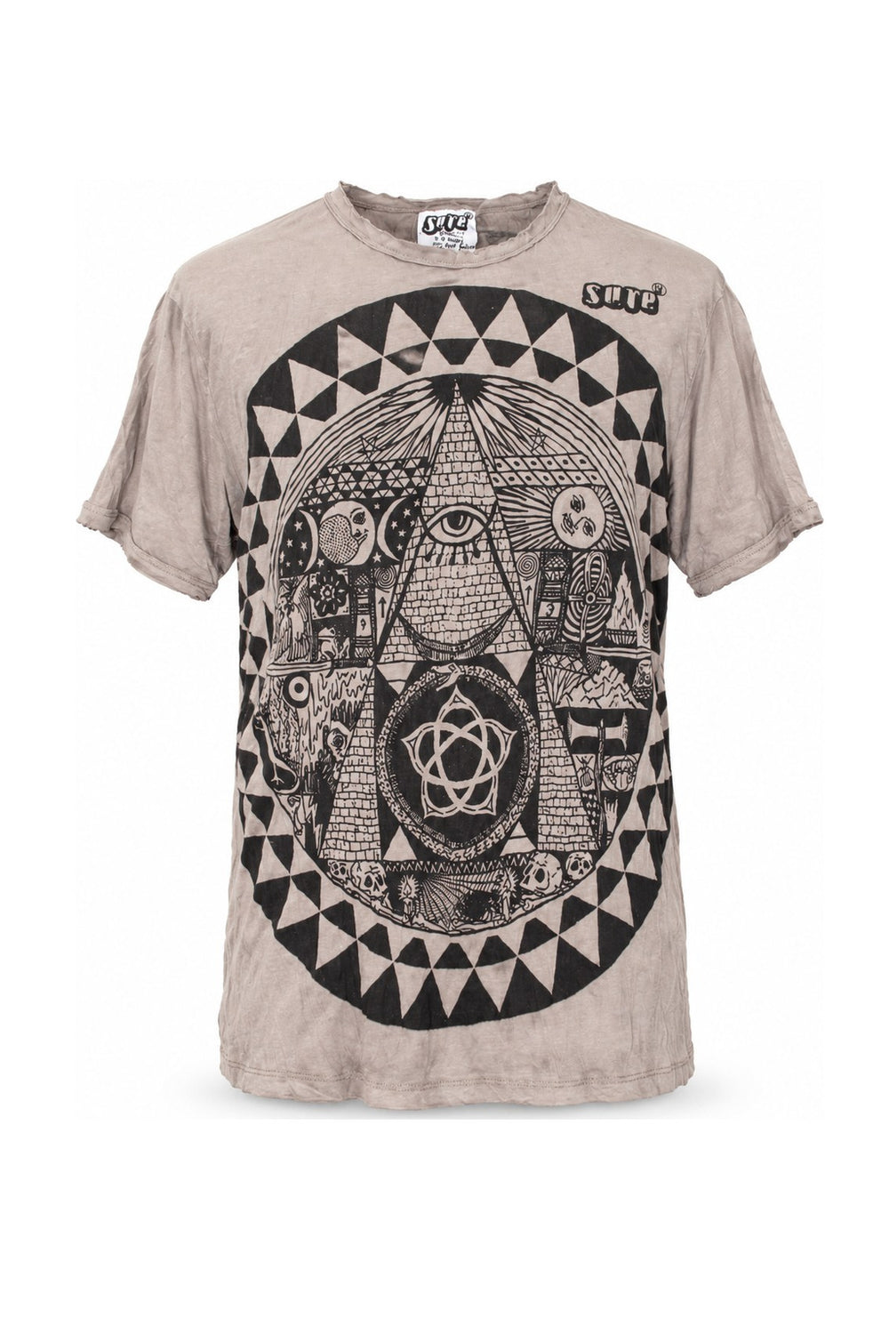 Vision Taupe Mandala in Brown — ghost mannequin front view